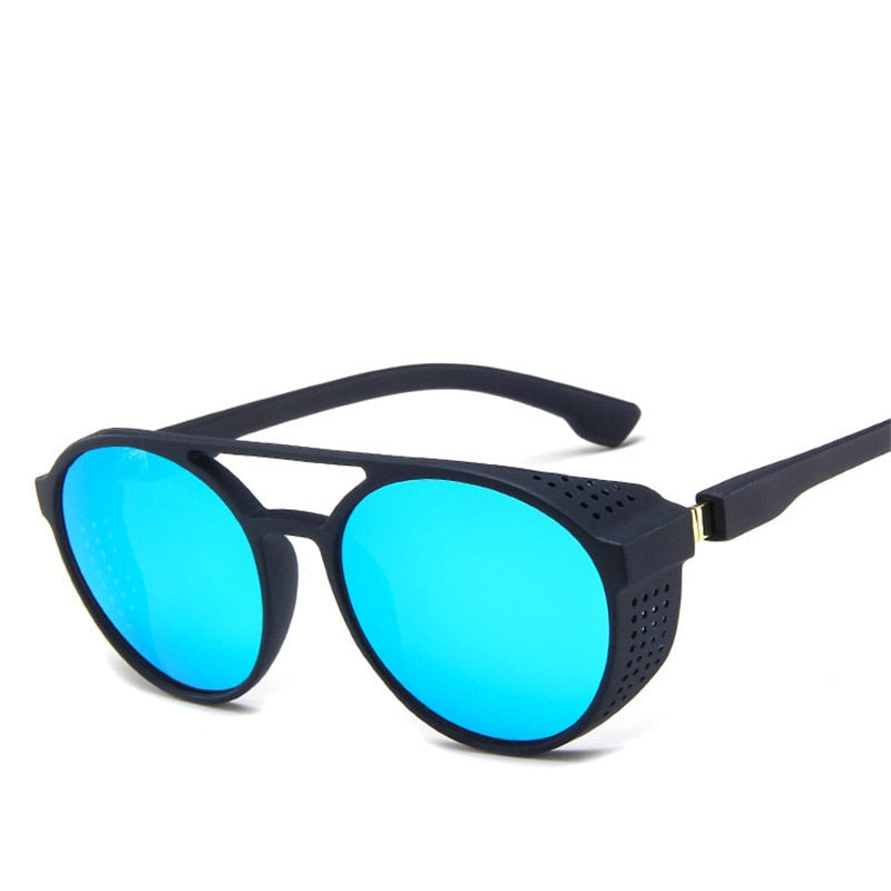 LeonLion Luxus Schwarz Matt Rund Herren Sonnenbrille Markenbrille Retro UV400