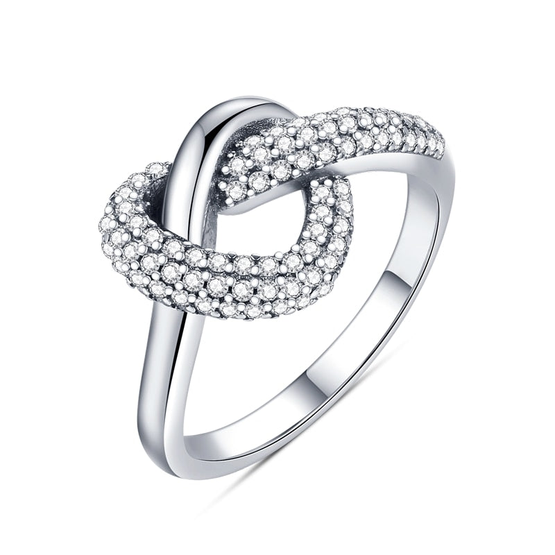 Massiv Sterling Silber 925er Ring filigran Fashion Damenring mit 3A Zirkonia