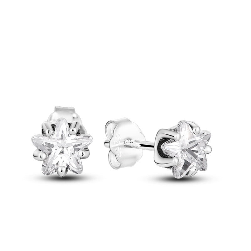 1 Paar Creolen aus 925 sterling Silber Ohrringe Ohrschmuck Zirkonia Ohrstecker