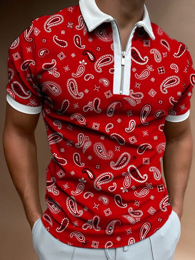 Herren Poloshirt Kontrast Kragen Polo Kurzarm Slim Fit Hemd Polohemd T-Shirt NEU