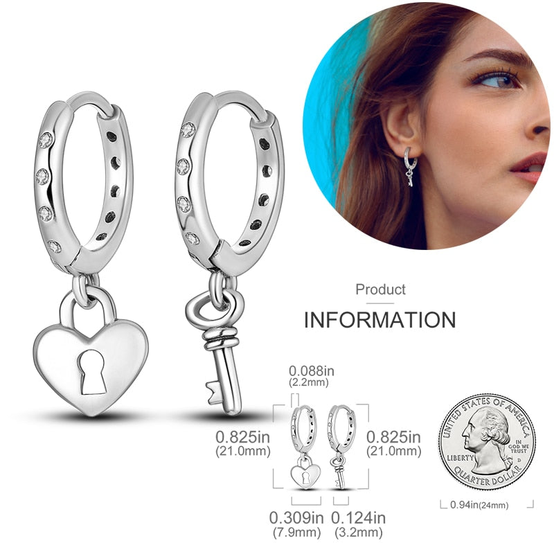 1 Paar Creolen aus 925 sterling Silber Ohrringe Ohrschmuck Zirkonia Ohrstecker