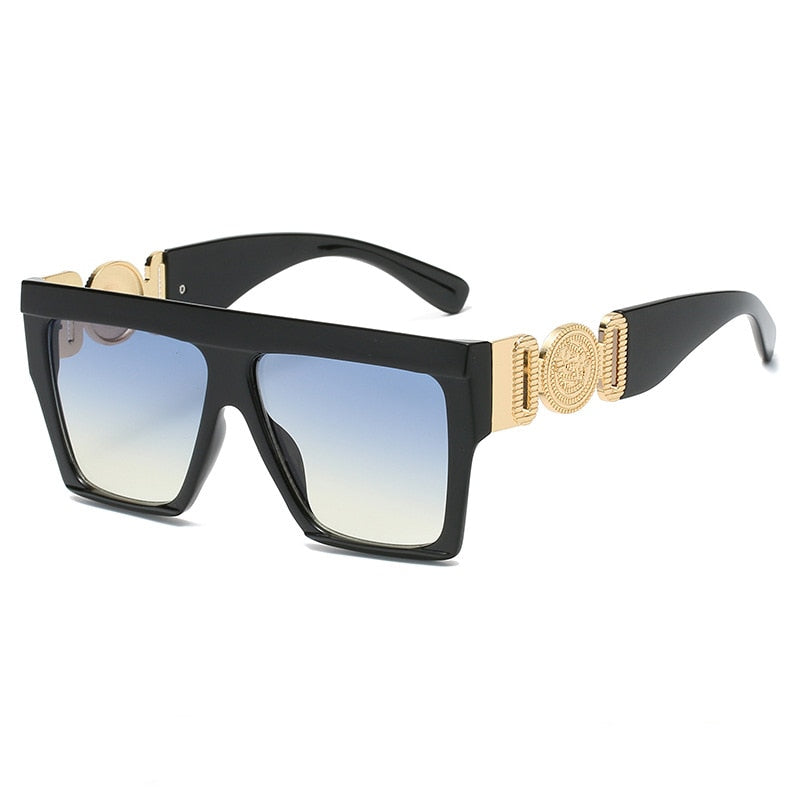 Designer Sonnenbrille Damen Herren Quadratische Übergröße Gläser Vintage UV400