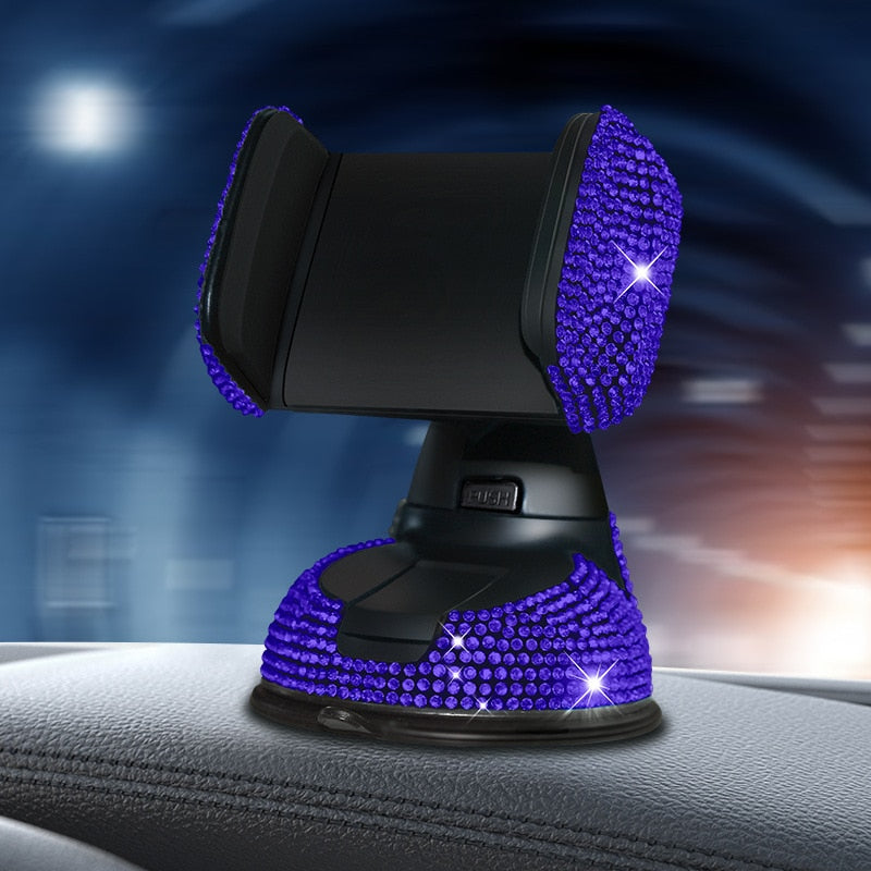 Auto Handy Halterung KFZ Armaturenbrett Smartphone Halter Saugnapf Strass
