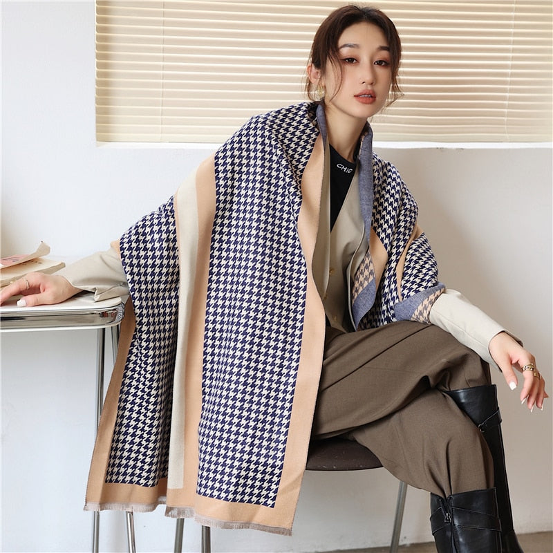 XXL Damen Winterschal Kaschmir Viskose Stola Schlauchschal  Halstuch Strickschal Loop NEU