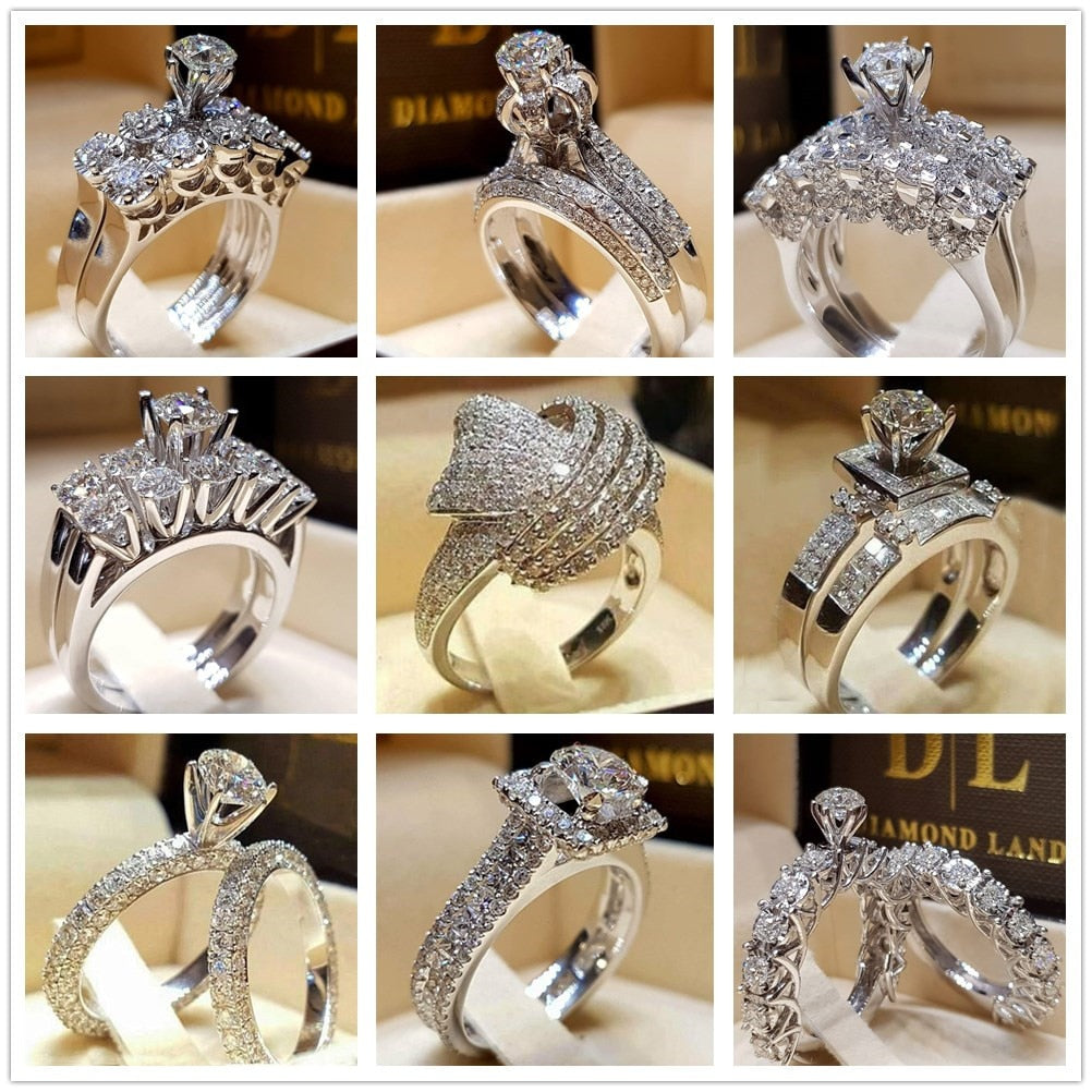 Massiv Sterling Silber 925 Ring filigran Fashion Damenring mit 3A Zirkonia