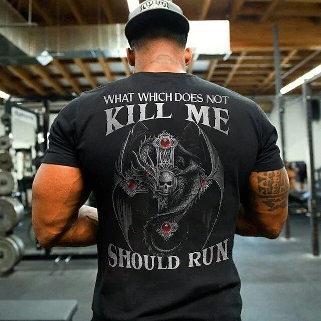 Herren  Metal Skull 3D T-Shirt Rundhals Unisex Sommer Streetwear