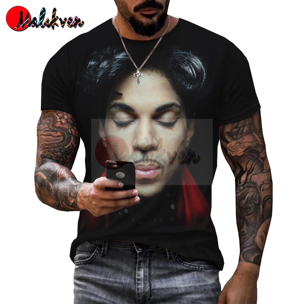 Herren Prince 3D T-Shirt Rundhals Unisex Sommer Streetwear