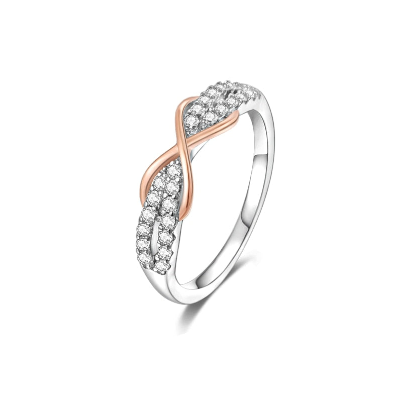 Massiv Sterling Silber 925 Ring filigran Fashion Damenring mit AAA Zirkonia