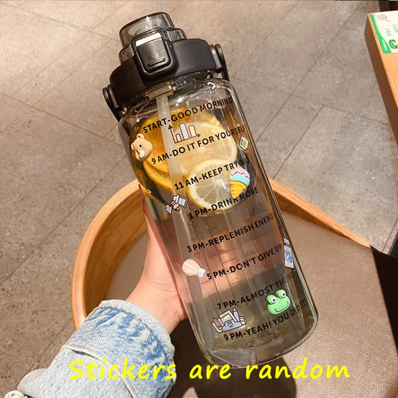 2L Trinkflasche Sportflasche Wasserflasche Getränkeflasche BPA-frei Tritanflasche