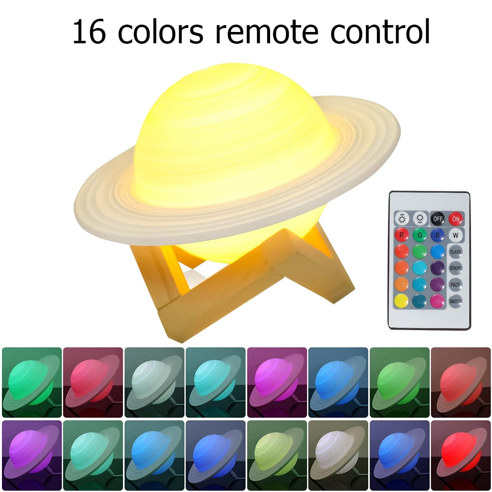 Mondlampe 3d Druck Kinder Mond Lampe Nachtlicht Dimmbar LED 16 Farbe USB Touch Lampe