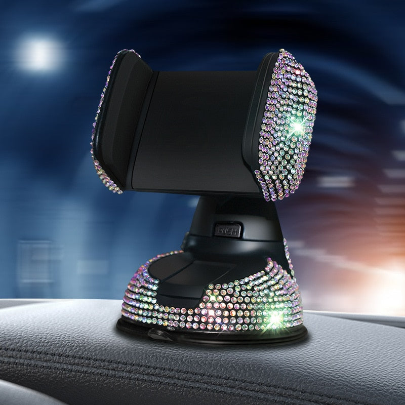 Auto Handy Halterung KFZ Armaturenbrett Smartphone Halter Saugnapf Strass