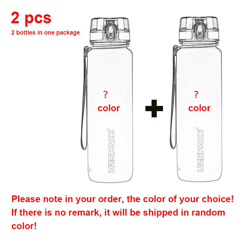 UZSPACE 1000ml Trinkflasche Sportflasche Wasserflasche Getränkeflasche BPA-frei Tritanflasche