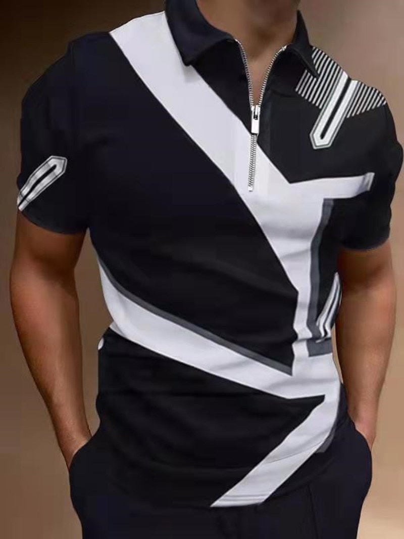 Herren Poloshirt Kontrast Kragen Polo Kurzarm Slim Fit Hemd Polohemd T-Shirt NEU