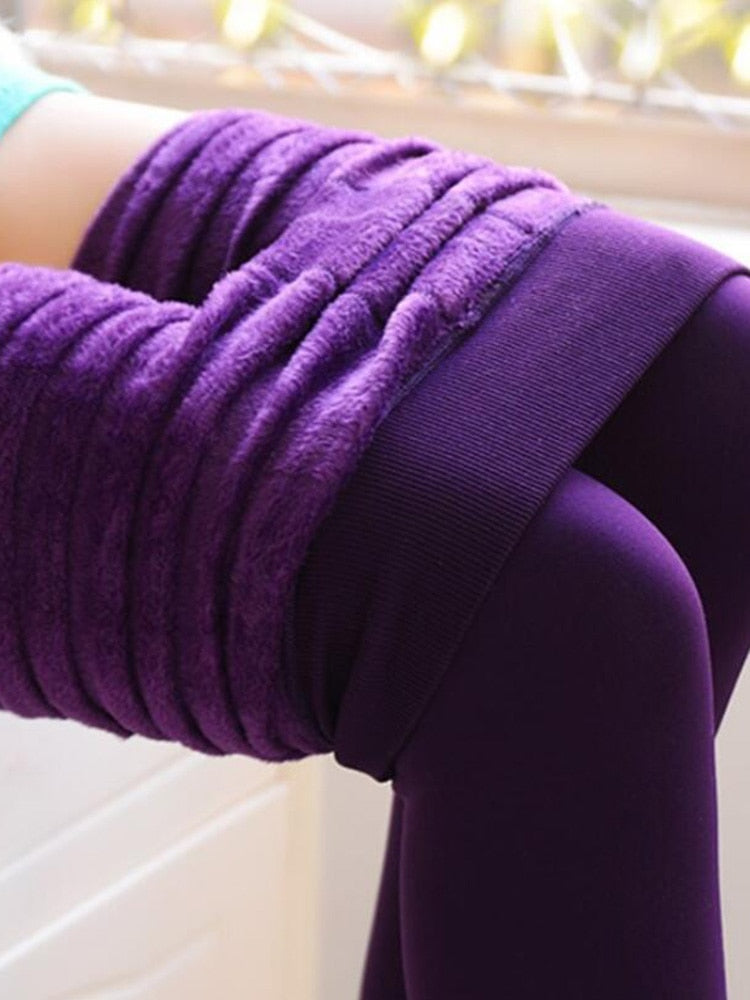 Winter Leggings Warm Thermo Hose Innenfleece Strumpfhose Frauen Blickdicht Hosen