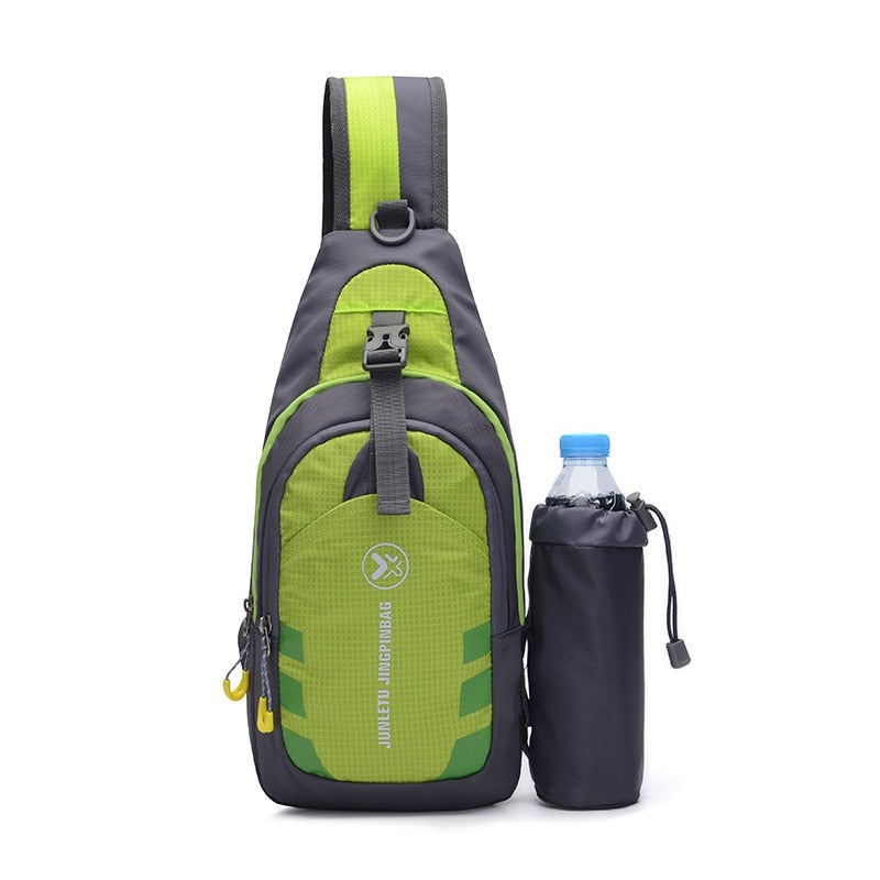 Brusttasche CROSSOVER BAUCHTASCHE HÜFTTASCHE UMHÄNGETASCHE mit Flasche Rucksack