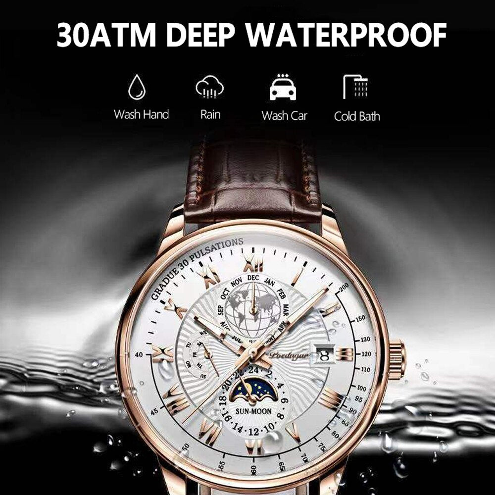 Orologio Uomo Quarzo Acciaio Inossidabile Orologio digitale Cronografo sportivo