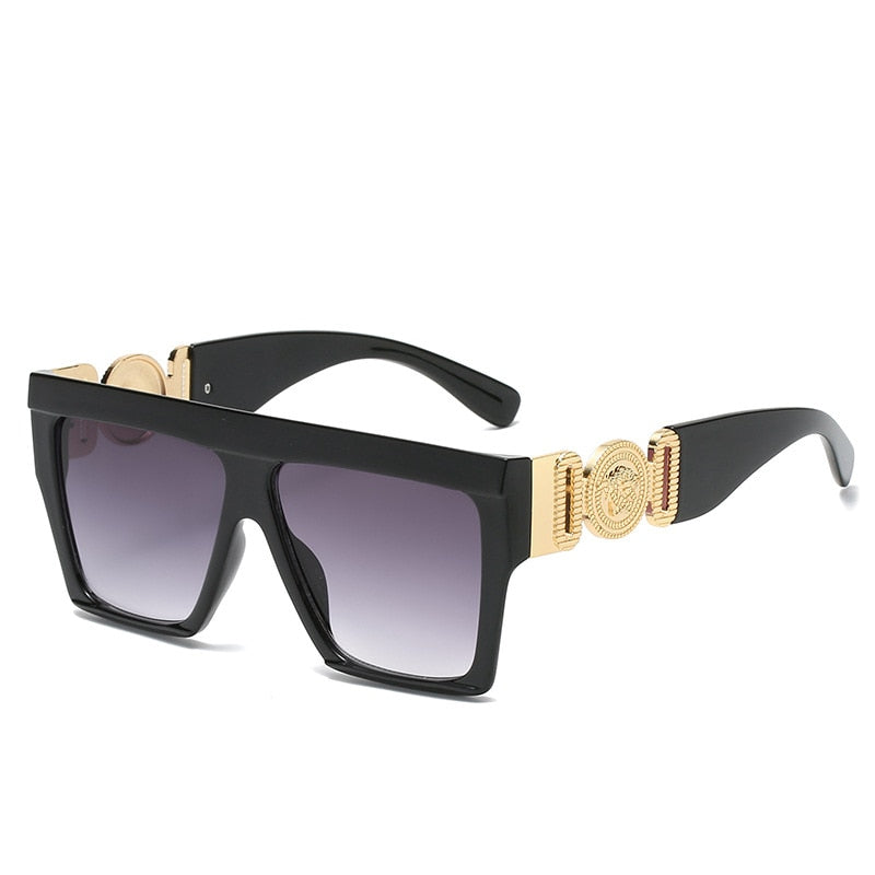 Designer Sonnenbrille Damen Herren Quadratische Übergröße Gläser Vintage UV400