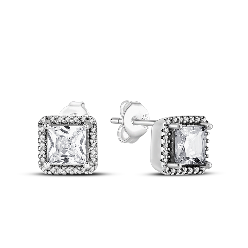 1 Paar Creolen aus 925 sterling Silber Ohrringe Ohrschmuck Zirkonia Ohrstecker