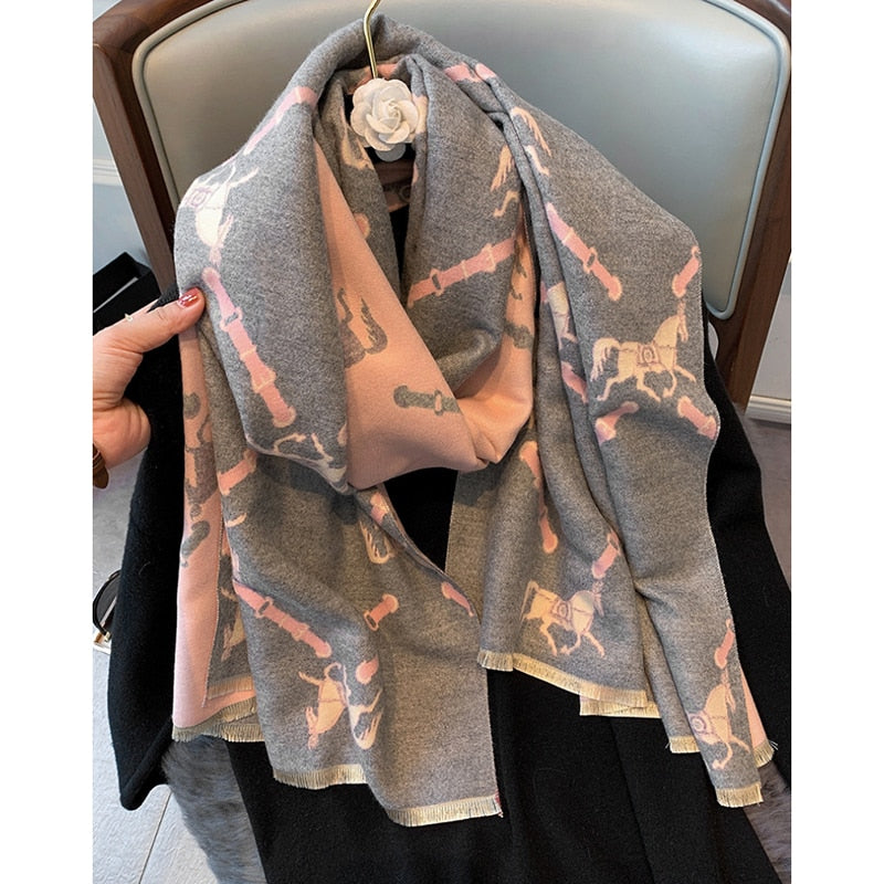 XXL Damen Winterschal Kaschmir Viskose Stola Schlauchschal  Halstuch Strickschal Loop NEU