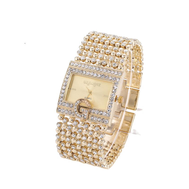 Damen Armband Uhr Mode Fashion Strass Luxus Quartz Business Schmuck