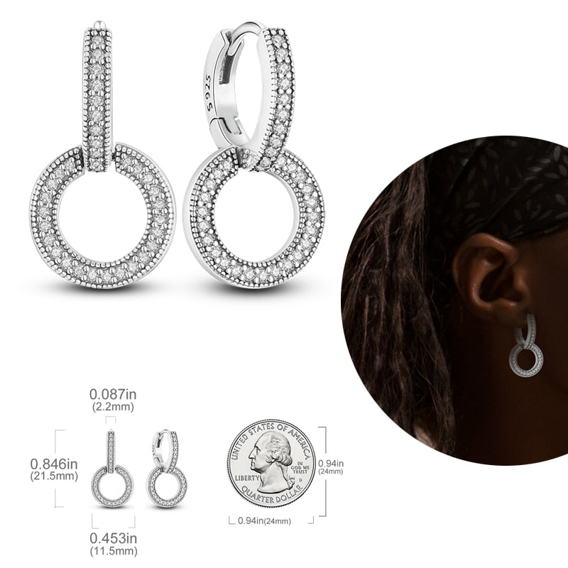 1 Paar Creolen aus 925 sterling Silber Ohrringe Ohrschmuck Zirkonia Ohrstecker