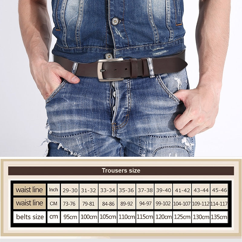 Echt Jeans-Gürtel Herren Damen Eckig Schnalle Leder Gürtel Schwarz