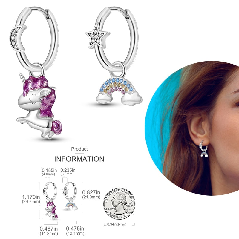 1 Paar Creolen aus 925 sterling Silber Ohrringe Ohrschmuck Zirkonia Ohrstecker