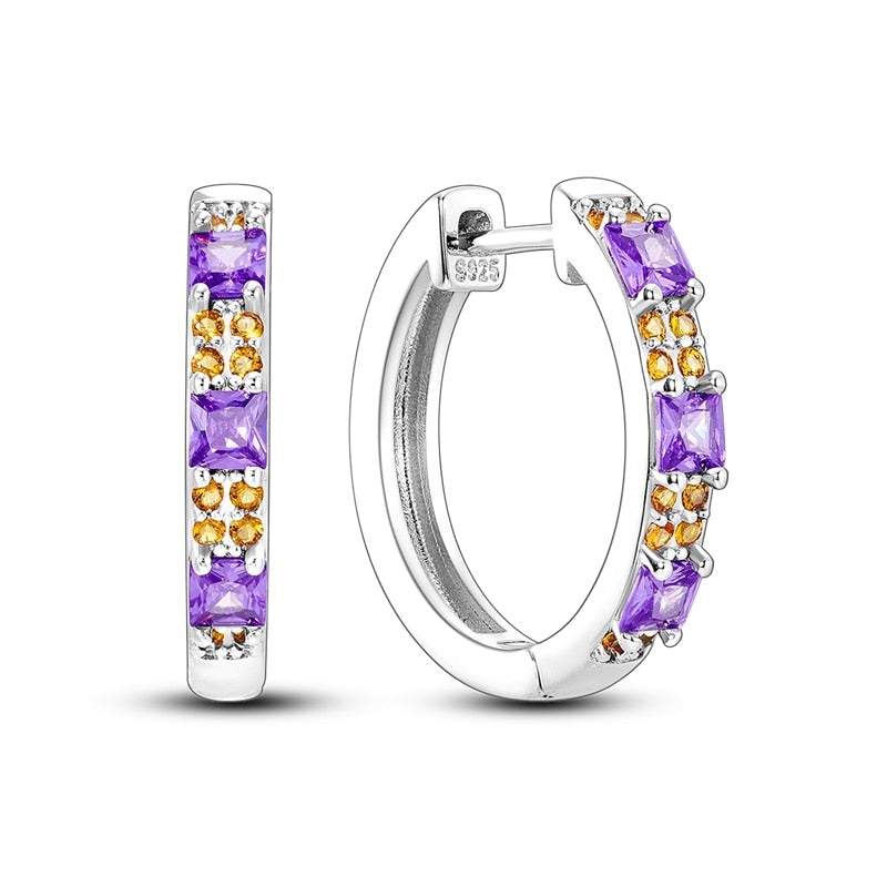 1 Paar Creolen aus 925 sterling Silber Ohrringe Ohrschmuck Zirkonia Ohrstecker