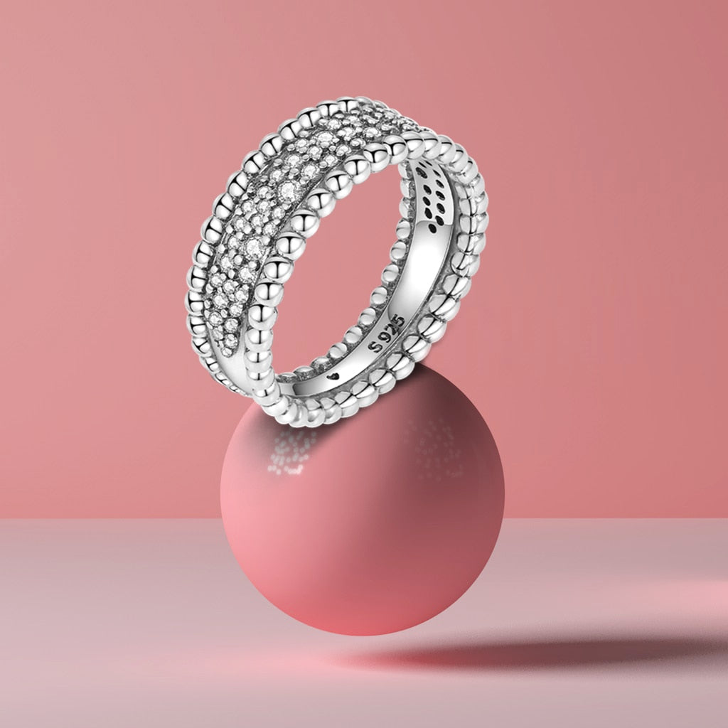 Massiv Sterling Silber 925 Ring filigran Fashion Damenring mit AAA Zirkonia