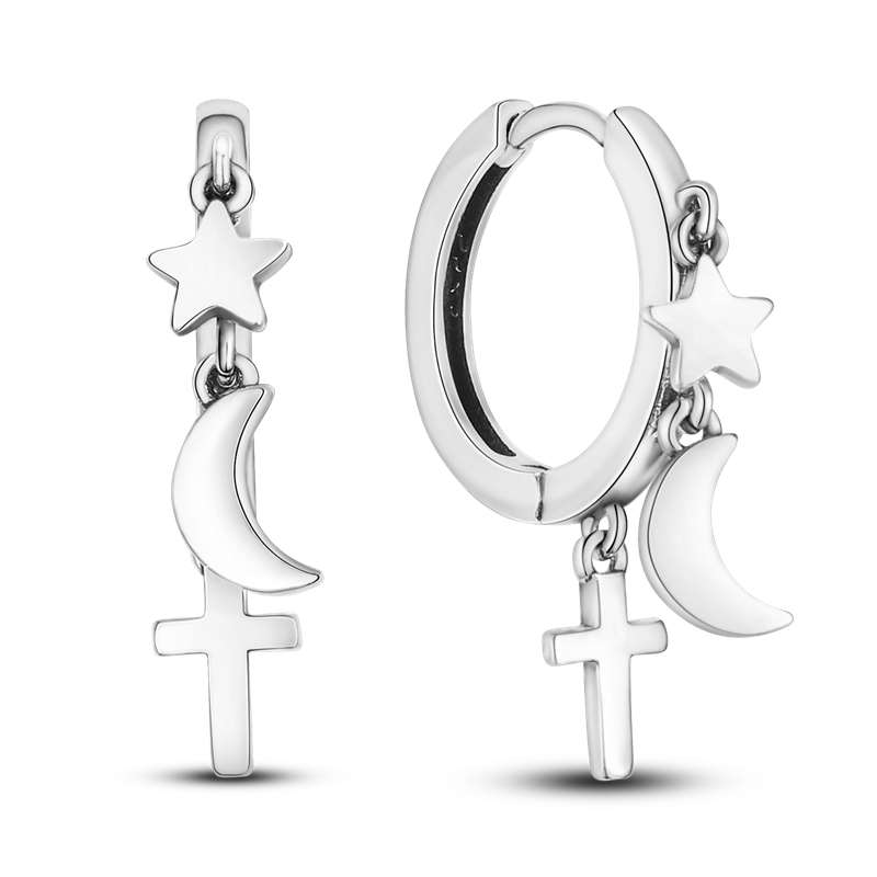 1 Paar Creolen aus 925 sterling Silber Ohrringe Ohrschmuck Zirkonia Ohrstecker