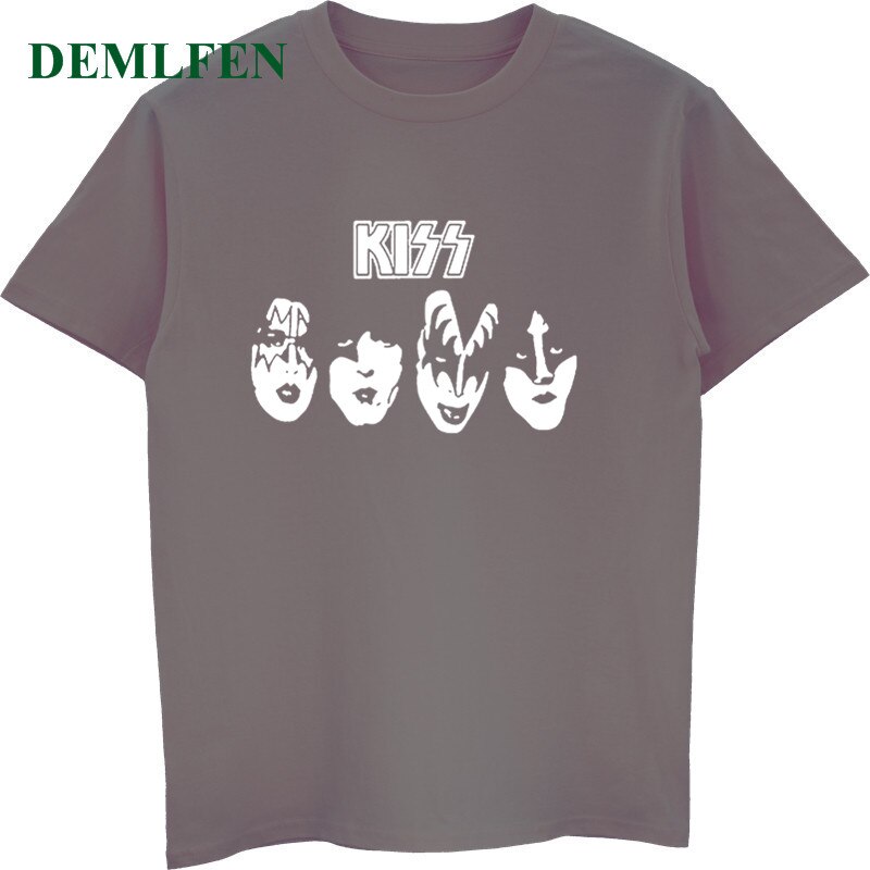 Herren Kiss Rock Band T-Shirt Rundhals Unisex Sommer Streetwear 100% Baumwolle