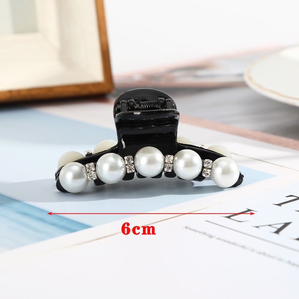 Damen Groß Perlen Haar Klauen Elegant Acryl Haarspange Hyperbole Haarklammer Neu