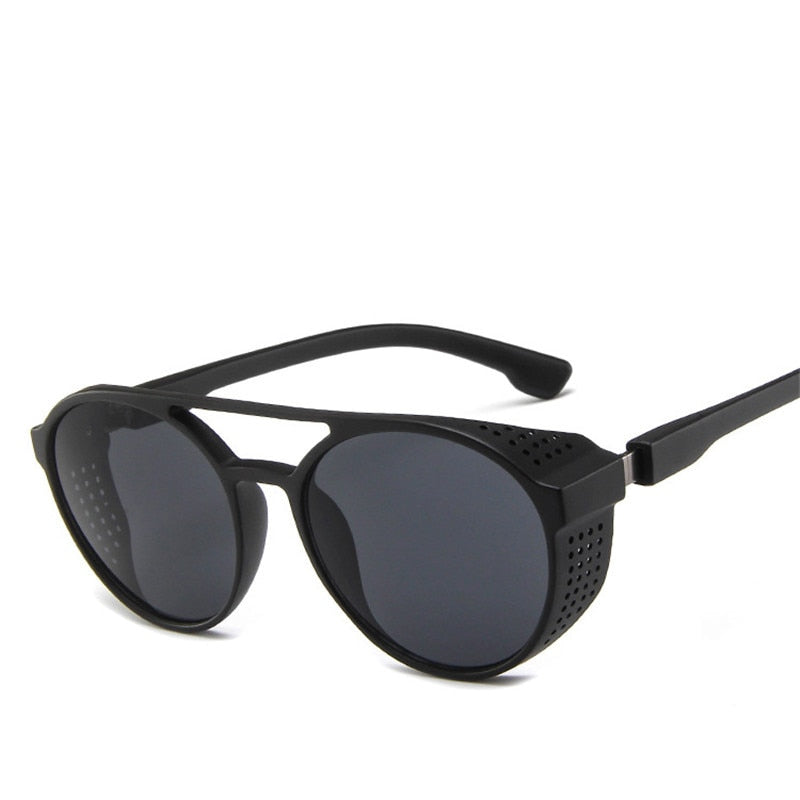 LeonLion Luxus Schwarz Matt Rund Herren Sonnenbrille Markenbrille Retro UV400