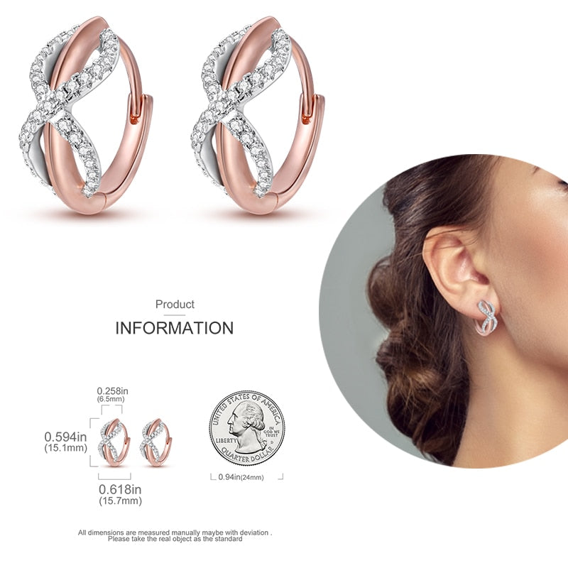 1 Paar Creolen aus 925 sterling Silber Ohrringe Ohrschmuck Zirkonia Ohrstecker