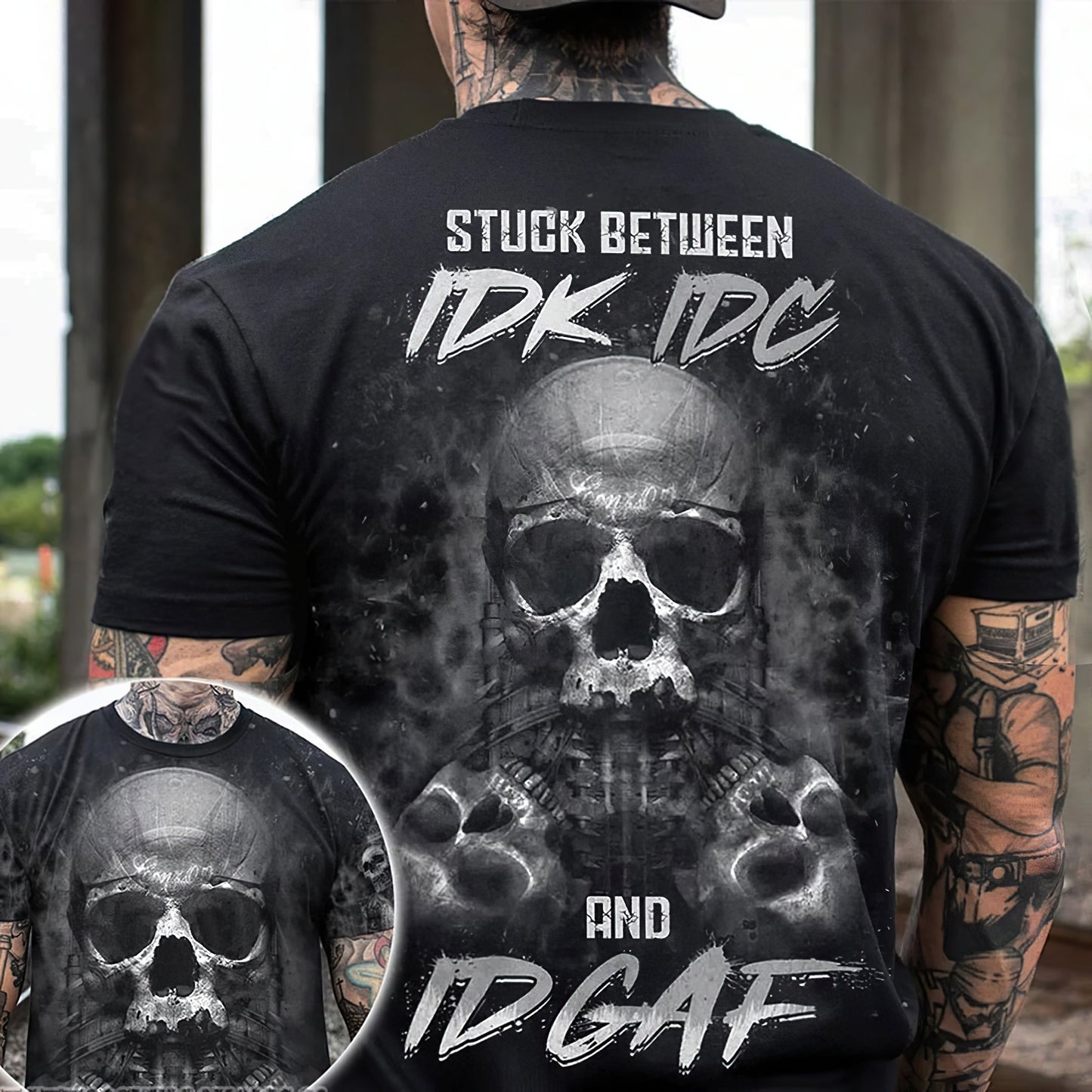 Herren Metal Skull 3D T-Shirt Rundhals Unisex Sommer Streetwear