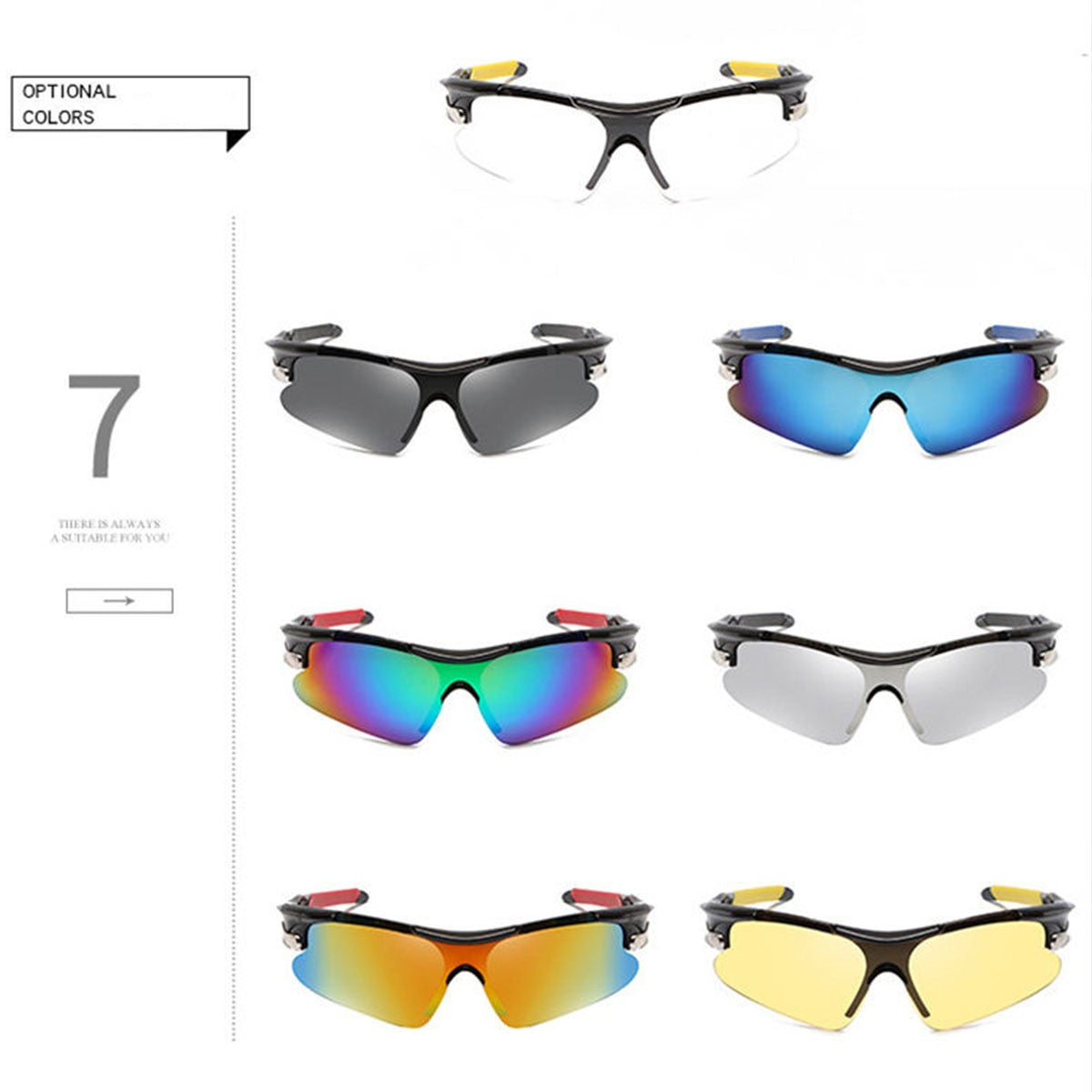 Fahrradbrille Polarisiert Sportbrille Sonnenbrille Brille UV400 7 Farbe
