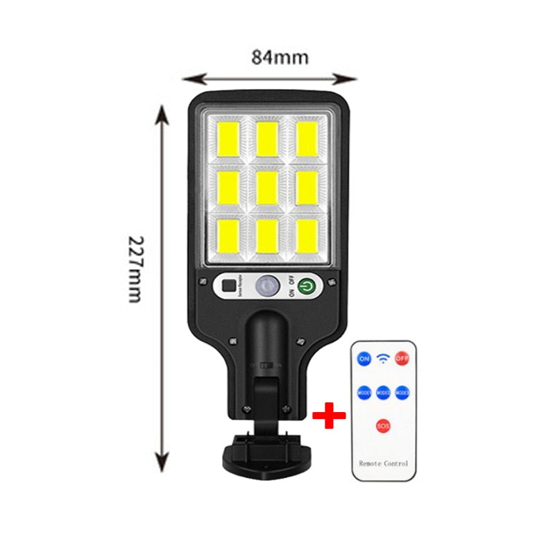108 LED Fluter Solarleuchte Solarlampe Bewegungsmelder 3 modi Außen Strahler mit Fernbedienung