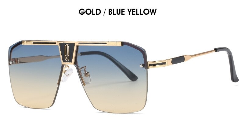 Damen Designer Sonnenbrille Herren Quadratische Übergröße Gläser Vintage UV400