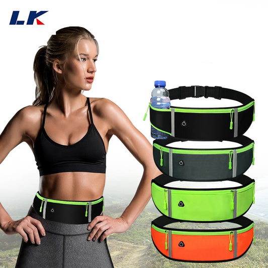 Laufen Gürtel mit Wasserflasche Taille Pack Reißverschlusstaschen Tasche Joggen