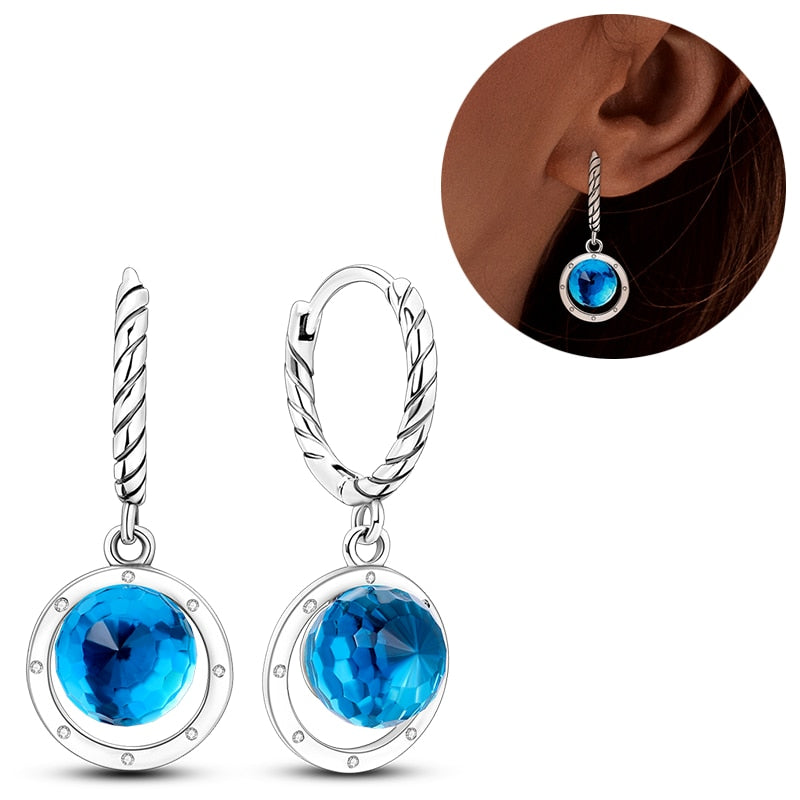 1 Paar Creolen aus 925 sterling Silber Ohrringe Ohrschmuck Zirkonia Ohrstecker