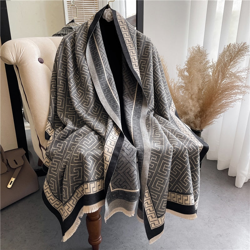 XXL Damen Winterschal Kaschmir Viskose Stola Schlauchschal  Halstuch Strickschal Loop NEU