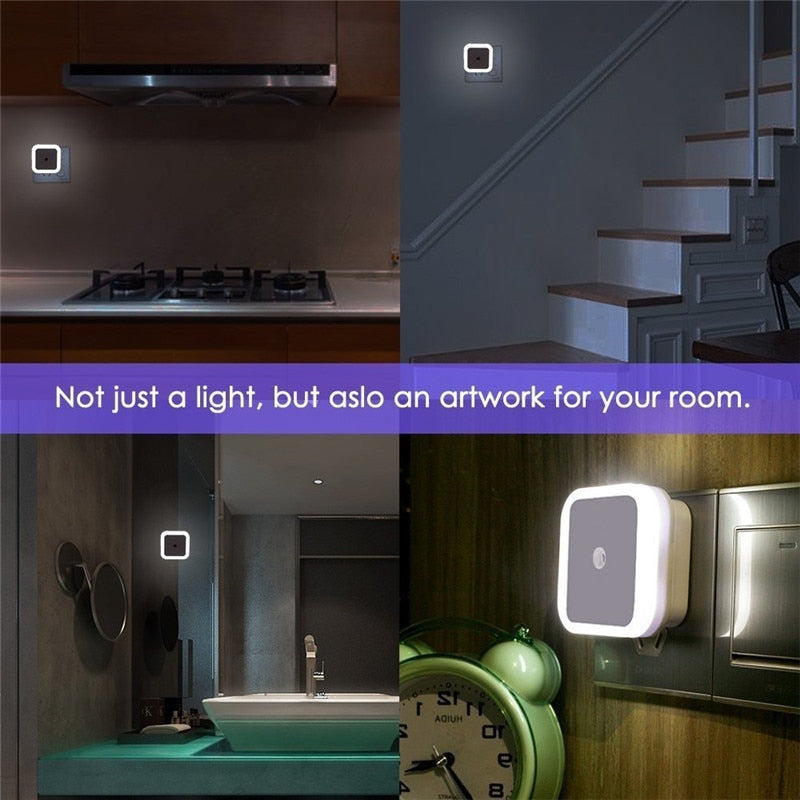 LED Nachtlicht 0.8W 230V Bewegungsmelder 5m 360° Infrarot Lampe Steckdosen Licht