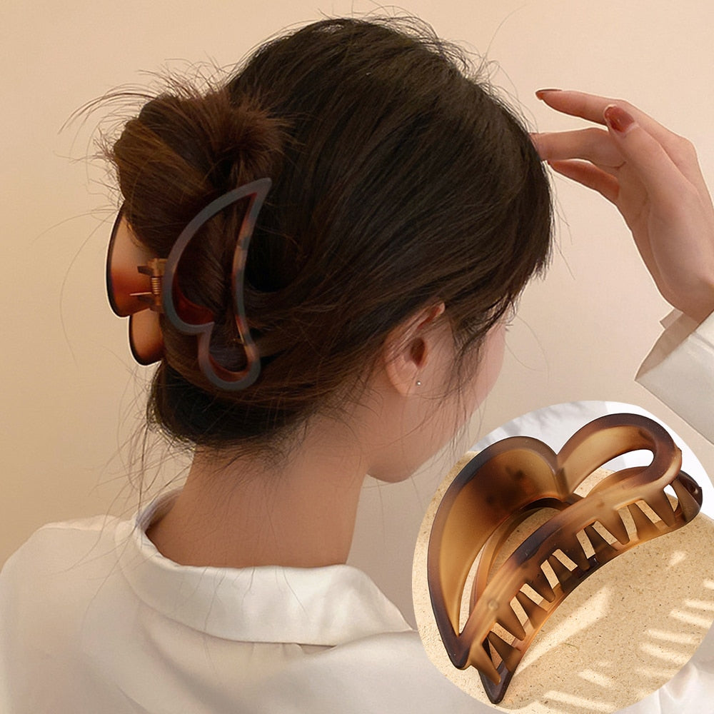 Damen Groß Perlen Haar Klauen Elegant Acryl Haarspange Hyperbole Haarklammer Neu