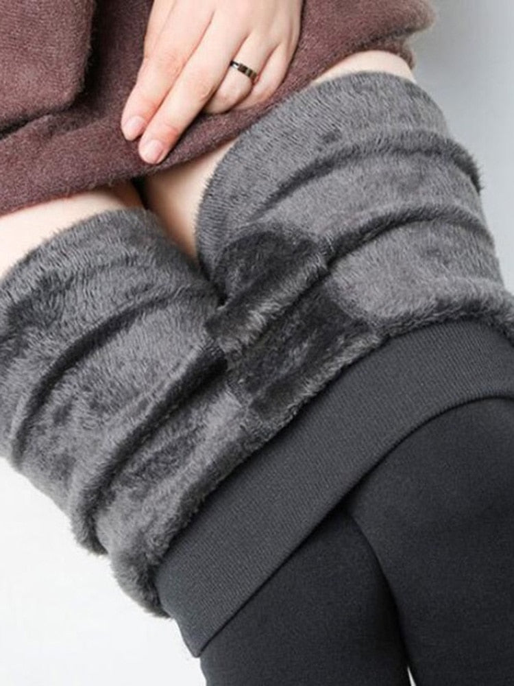Winter Leggings Warm Thermo Hose Innenfleece Strumpfhose Frauen Blickdicht Hosen
