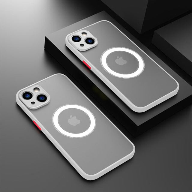 Matte Magnetische Handy Hülle IPhone 14 13 12 11 Pro Fashion Tasche Cove Schutzhülle Cover