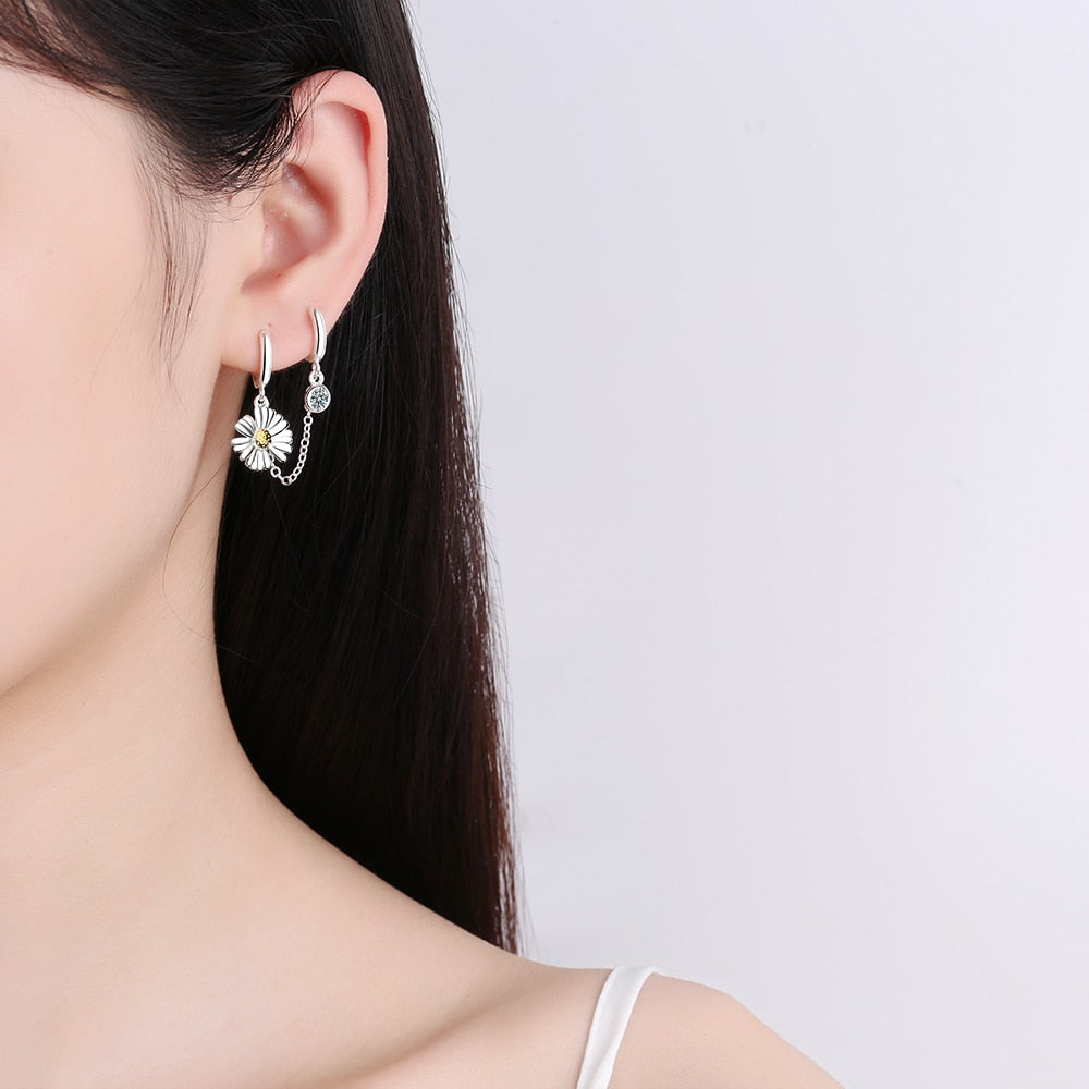 1 Paar Creolen aus 925 sterling Silber Ohrringe Ohrschmuck Zirkonia Ohrstecker