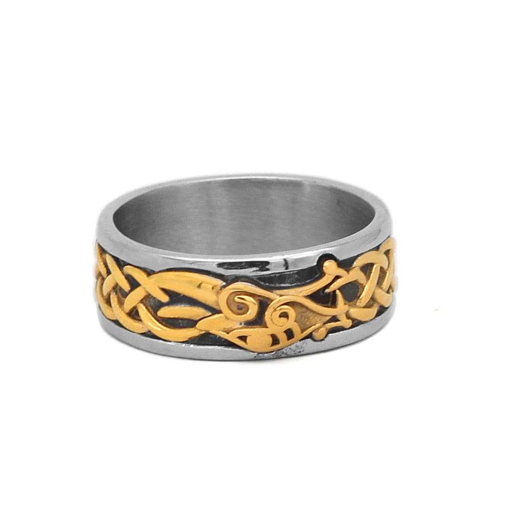 Herren Wikinger Runen Ring Edelstahl Nordische Mythologie Odin Gothic