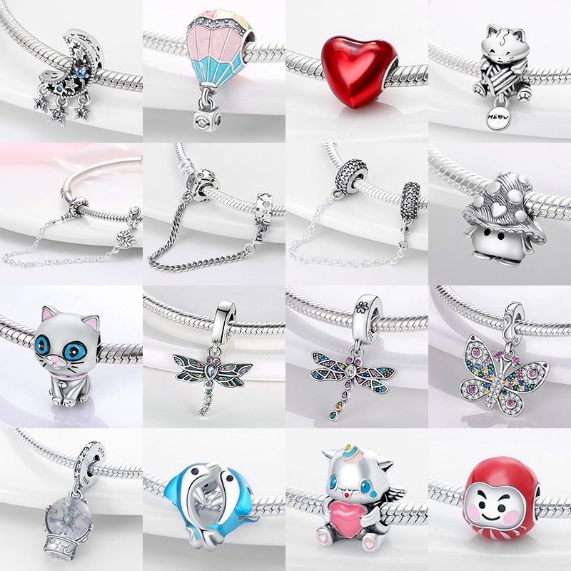 Charms Anhänger 925 Sterling Silber Charm Armband verschiedene Themen Damen Geschenk
