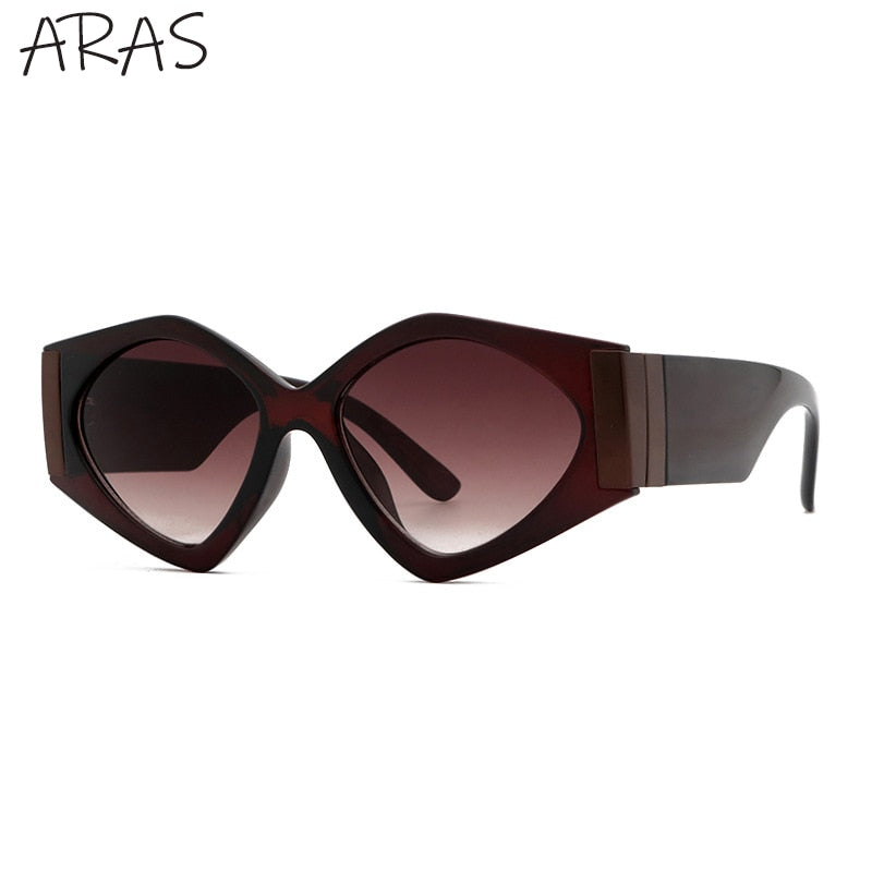 Fashion Rhombus Damen Cat Eye Sonnenbrille Luxusmarke UV400