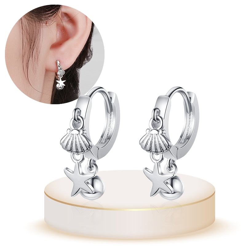 1 Paar Creolen aus 925 sterling Silber Ohrringe Ohrschmuck Zirkonia Ohrstecker